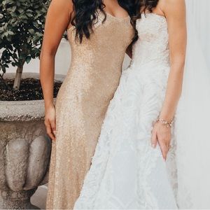 Watters gold sequins dress size 0